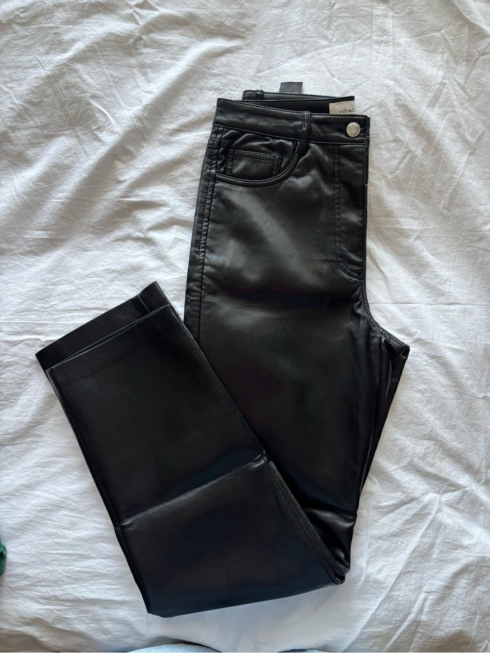 Aritzia/Wilfred Melina Faux Leather Straight Leg Pants